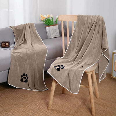 Serviette de bain microfibre ultra absorbante pour chien