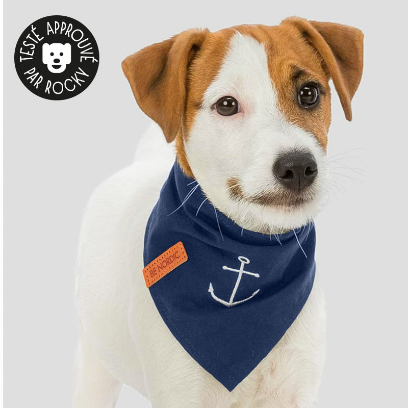 Bandana pour chien bleu marine