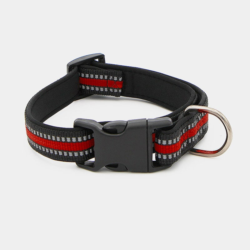 collier sport réfléchissant en nylon avec clip pour chien et chiot