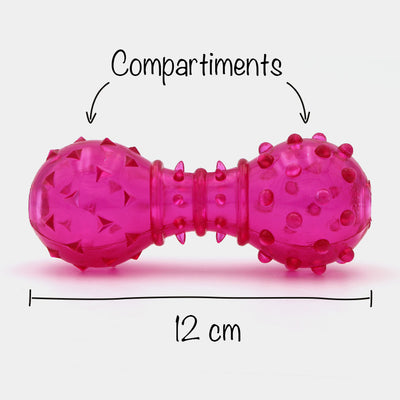 Haltère transparente distributrice de croquettes pour chien