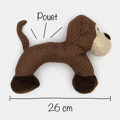 Peluche qui couine pour chien – singe rigide